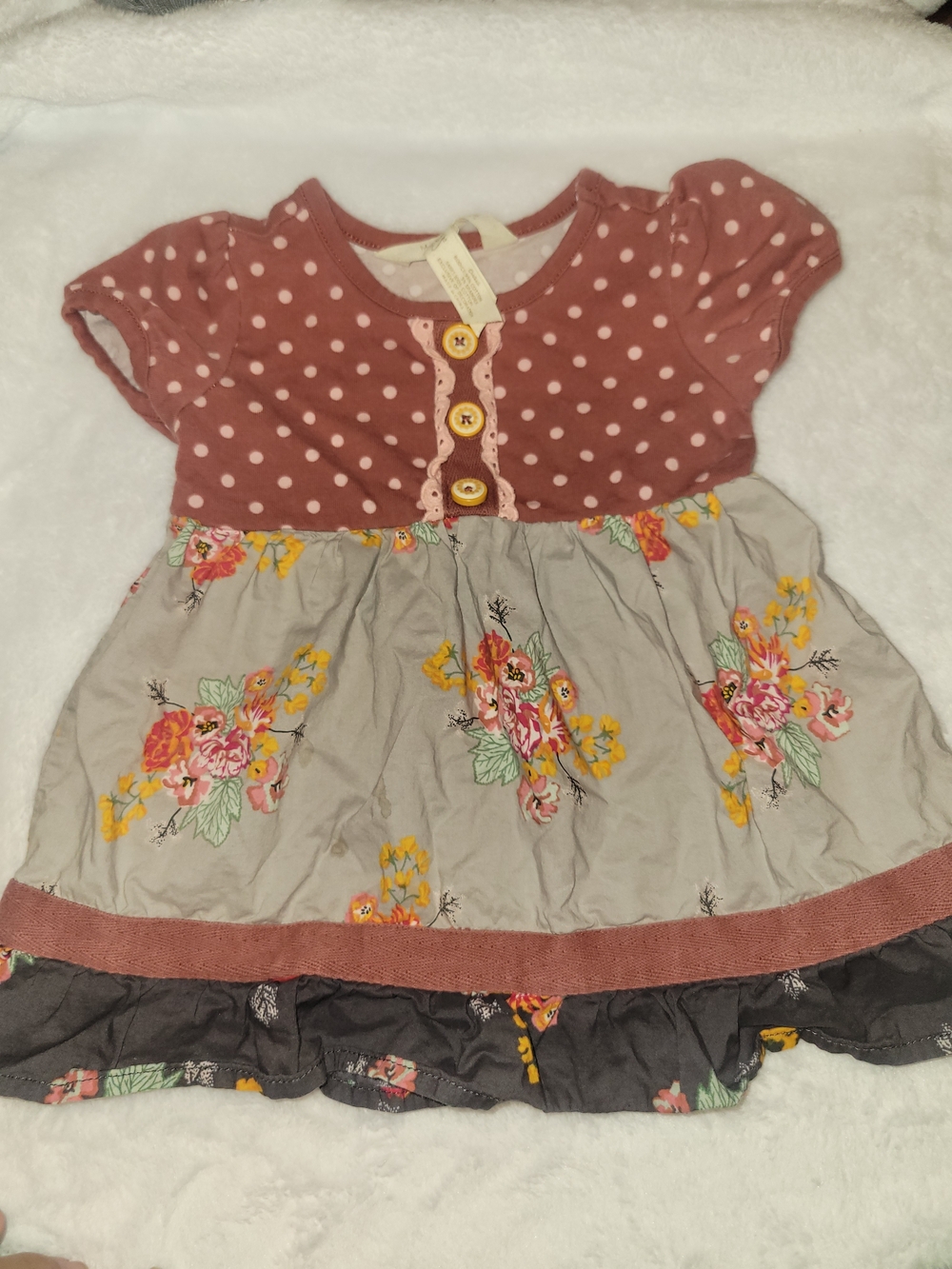 Matilda Jane Mauve Polka Dot Top with Floral Skirt